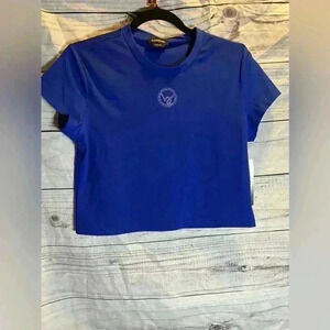 Bebe logo embellished crop top NWT